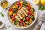 Rainbow Roasted Vegetable Millet Bowl recipe from Bright Balance Kitchen