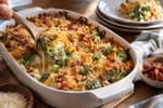 Cheesy Broccoli Bacon Ranch Casserole Bake recipe from Velvet Spoon Kitchen