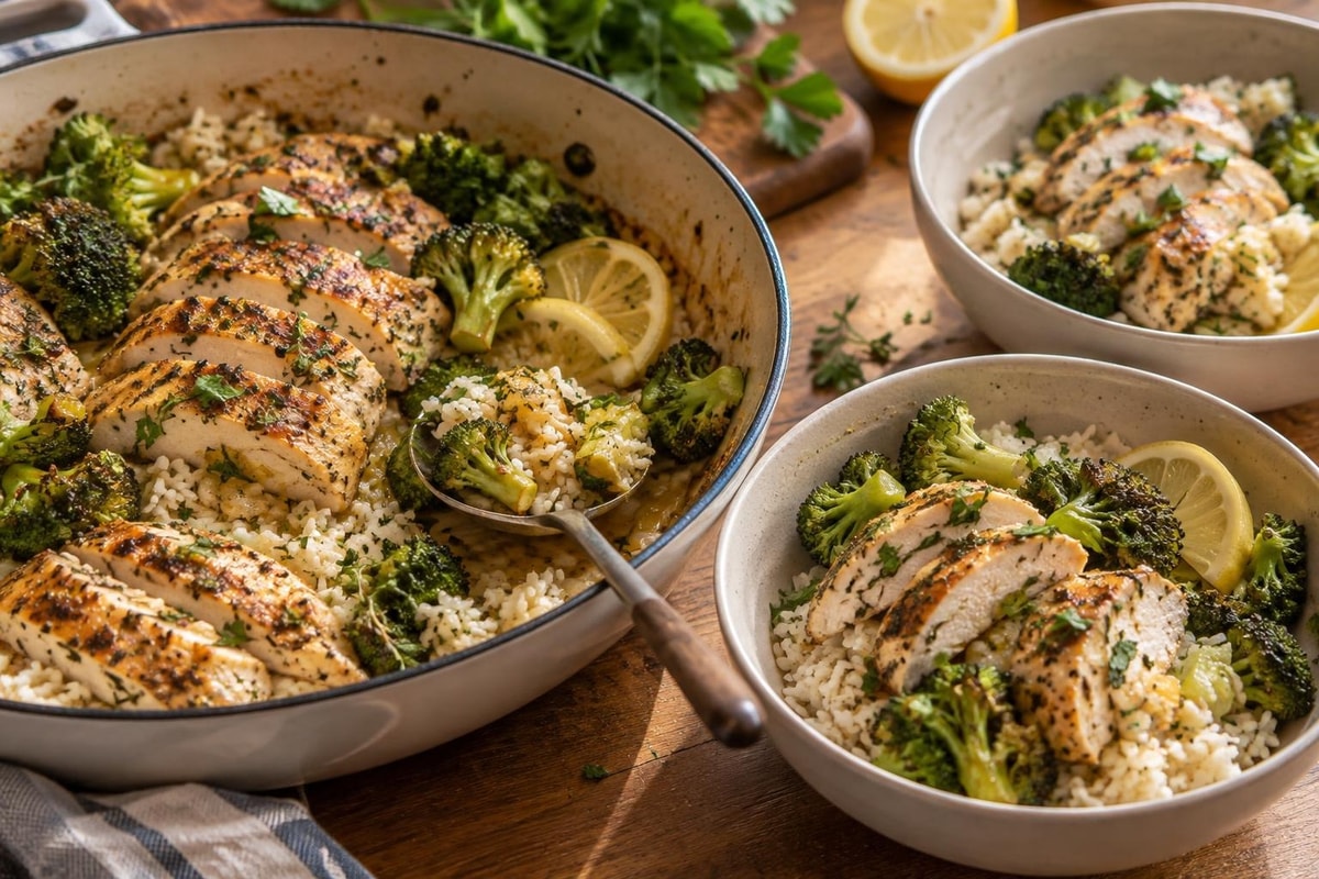Portioned Herb Chicken Broccoli Rice Bowls Portioned Herb Chicken Broccoli Rice Bowls recipe from Sunday Box Kitchen