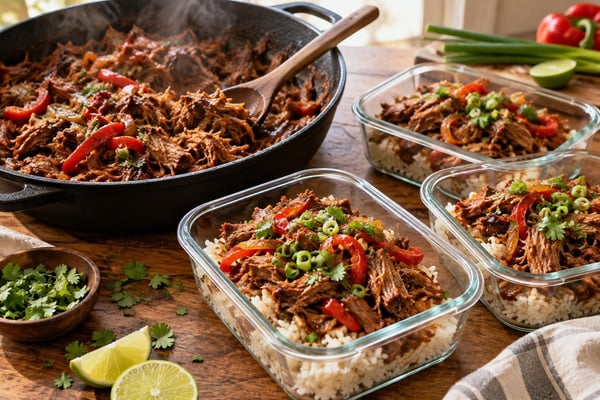 Batch Smoky Pork Rice Bowl Prep Boxes Batch Smoky Pork Rice Bowl Prep Boxes recipe from Sunday Box Kitchen