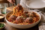 Buttery Spaghetti Marinara Meatballs recipe from Heritage Fork Suppers
