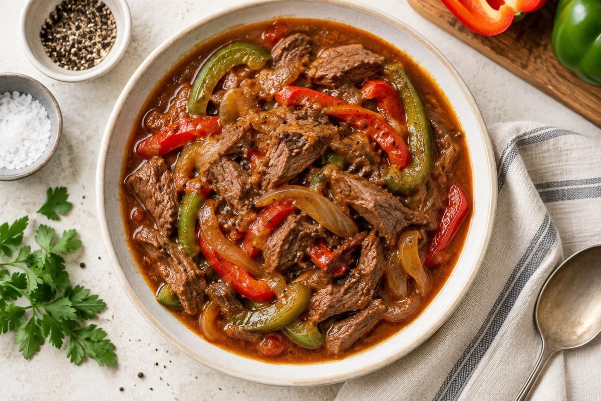 Slow Cooker Pepper Steak Slow Cooker Pepper Steak recipe from Ember Pot