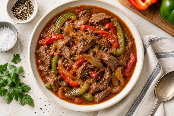 Slow Cooker Pepper Steak Slow Cooker Pepper Steak recipe from Ember Pot