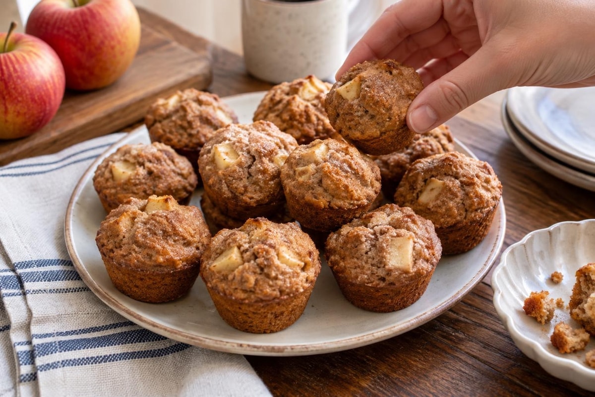 Mini Applesauce Muffins recipe from Sunrise & Crumb