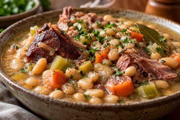 Sunday Slow Cooker Ham and Beans Sunday Slow Cooker Ham and Beans recipe from Heritage Fork Suppers