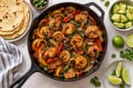 Chipotle Lime Shrimp Fajita Skillet recipe from Sage & Millet Kitchen