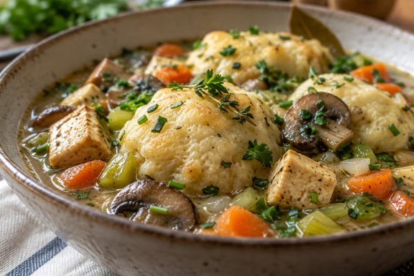 Chicken and Dumplings with Fresh Herbs recipe from The Verdant Spoon