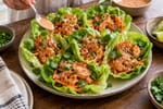 Sheet-Pan Bang Bang Shrimp Lettuce Cups recipe from Crossroads Kitchen