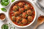 Tomato Basil Turkey Meatballs recipe from Clear Brook Kitchen