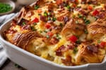 Croissant Breakfast Casserole recipe from Sunrise & Crumb