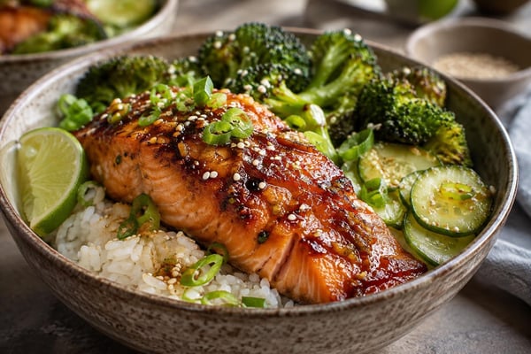 Batch Orange Miso Salmon Grab Bowls Batch Orange Miso Salmon Grab Bowls recipe from Sunday Box Kitchen