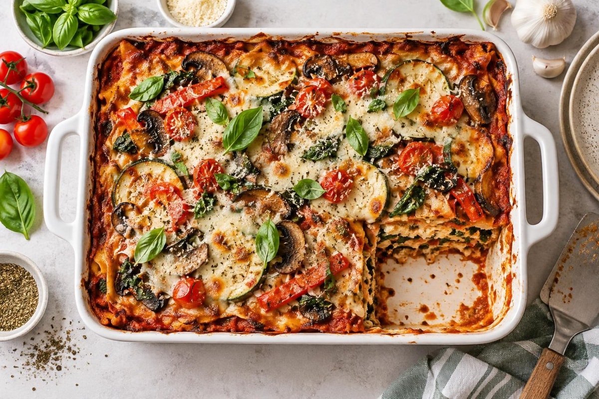 Roasted Vegetable Lasagna Tray Roasted Vegetable Lasagna Tray recipe from Verdigrain Table