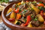 Lamb Vegetable Tagine Style Tray recipe from Crescent & Sumac Kitchen