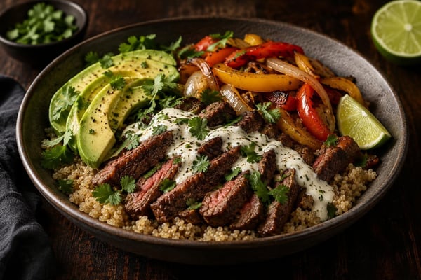 Lean Steak Fajita Protein Plates recipe from Macro Plate Co.