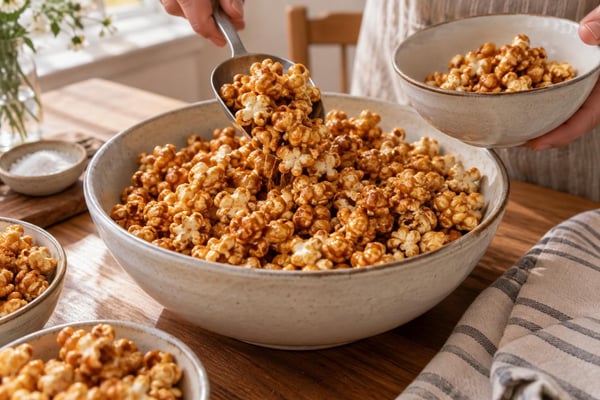 Caramel Corn Caramel Corn recipe from Pebble Plate Kids