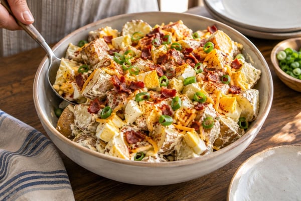 Loaded Baked Potato Salad recipe from Derek's Table