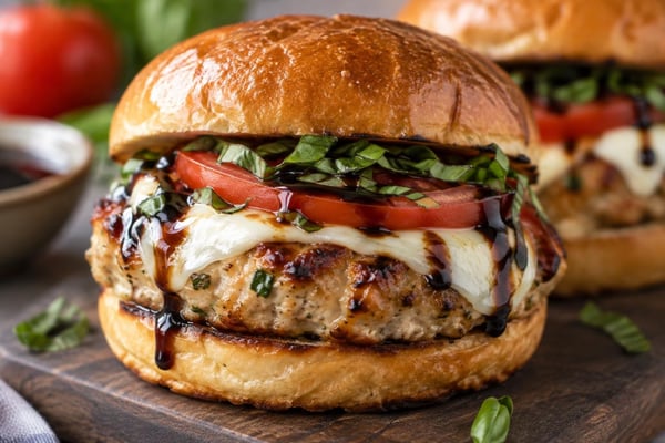 15-Minute Caprese Turkey Burgers 15-Minute Caprese Turkey Burgers recipe from Quarter Hour Table