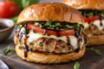 15-Minute Caprese Turkey Burgers recipe from Quarter Hour Table