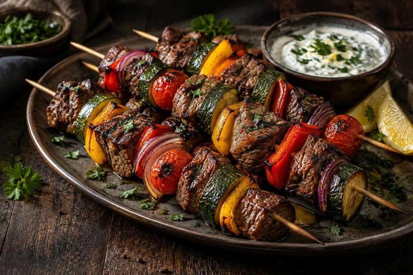 Beef Kebab Vegetable Skewer Tray Beef Kebab Vegetable Skewer Tray recipe from Crescent & Sumac Kitchen