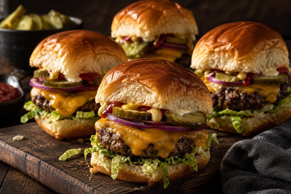 Mini Cheeseburgers on Hawaiian Rolls Mini Cheeseburgers on Hawaiian Rolls recipe from Pebble Plate Kids
