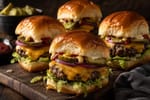 Mini Cheeseburgers on Hawaiian Rolls recipe from Pebble Plate Kids
