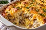 Biscuit and Gravy Casserole recipe from The Frosted Fork
