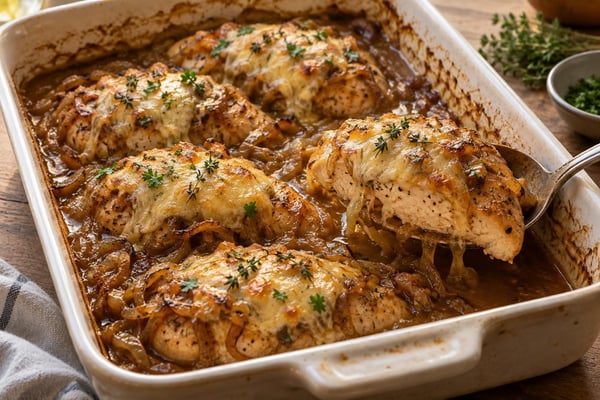 French Onion Baked Chicken French Onion Baked Chicken recipe from Simone's Protein Plate