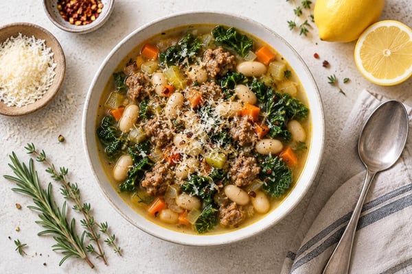 Crispy Italian Sausage White Bean Soup Crispy Italian Sausage White Bean Soup recipe from Crossroads Kitchen