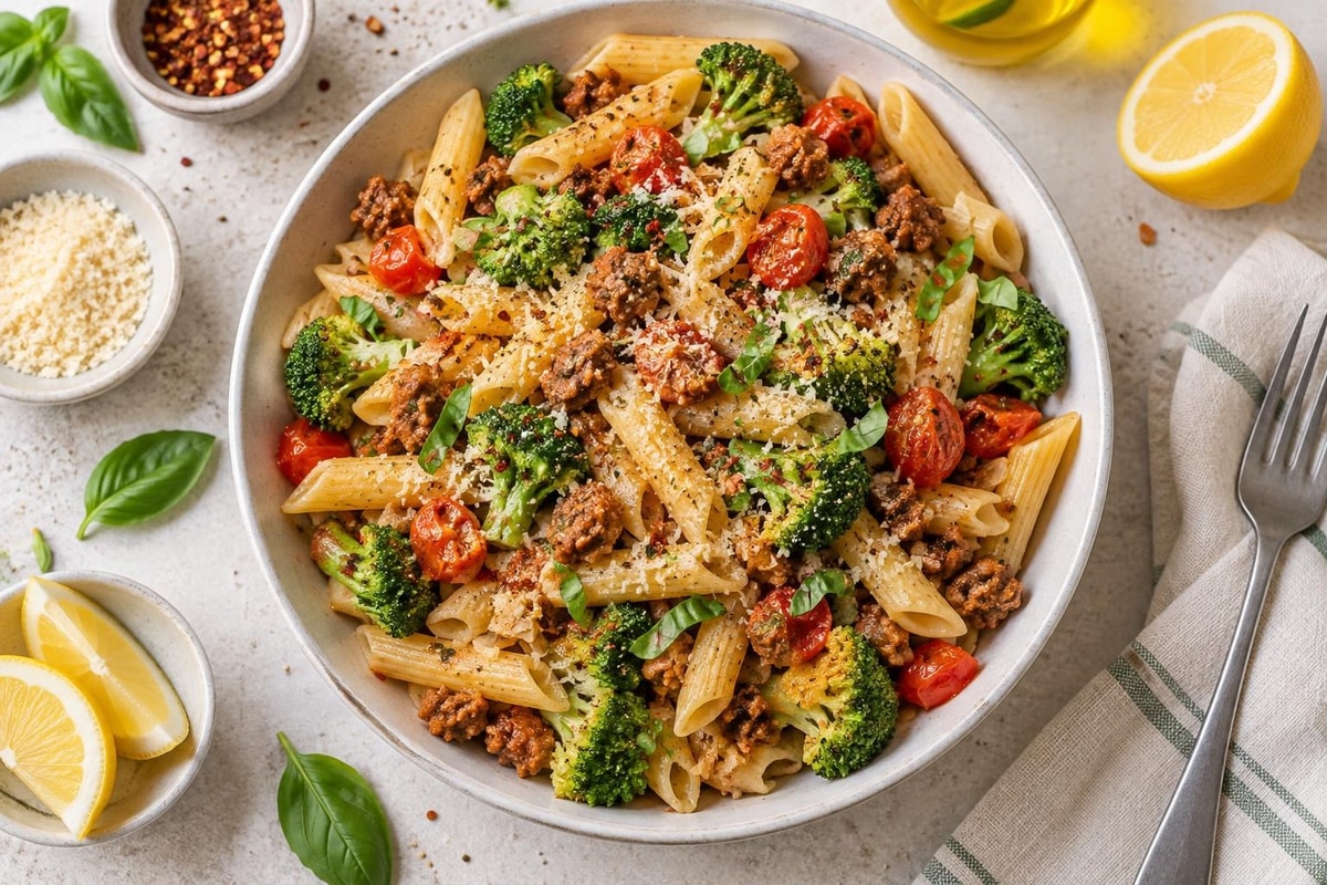 Broccoli And Sausage Pasta recipe from The Verdant Spoon