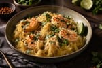 Garlic Shrimp Spaghetti Squash recipe from Clear Brook Kitchen