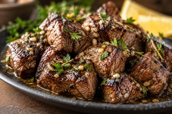 Garlic Butter Steak Bites with Fresh Herbs Garlic Butter Steak Bites with Fresh Herbs recipe from Simone's Protein Plate