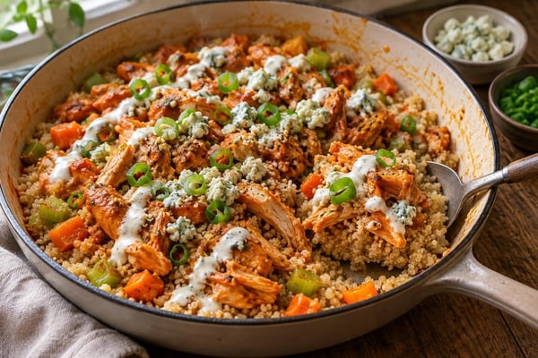 Portioned Buffalo Chicken Quinoa Bowls Portioned Buffalo Chicken Quinoa Bowls recipe from Sunday Box Kitchen