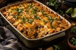 Tortilla Chip Cheesy Chicken Casserole recipe from The Frosted Fork