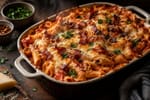 Southern-Style Three Cheese Tomato Bake Pasta recipe from Velvet Spoon Kitchen