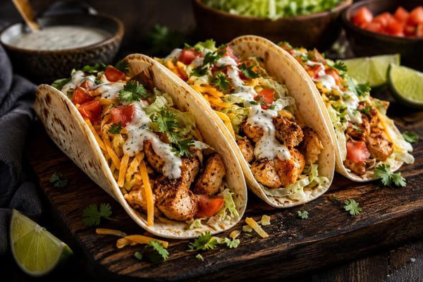 Cheddar Ranch Chicken Tacos Cheddar Ranch Chicken Tacos recipe from Pebble Plate Kids