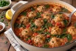 Spinach Tomato Turkey Meatball Soup Tray recipe from Featherlite Fork