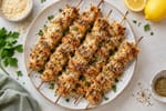 Garlic Parmesan Chicken Skewers recipe from Hearthday Table