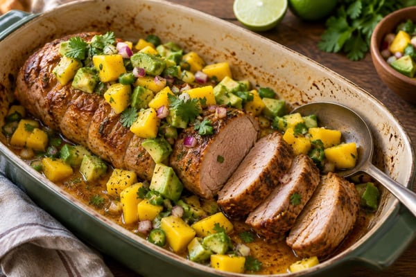 Mango Salsa Pork Tenderloin Mango Salsa Pork Tenderloin recipe from Primal Flame Kitchen