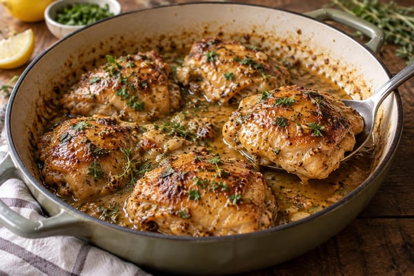 Honey Mustard Chicken with Fresh Herbs recipe from The Frosted Fork