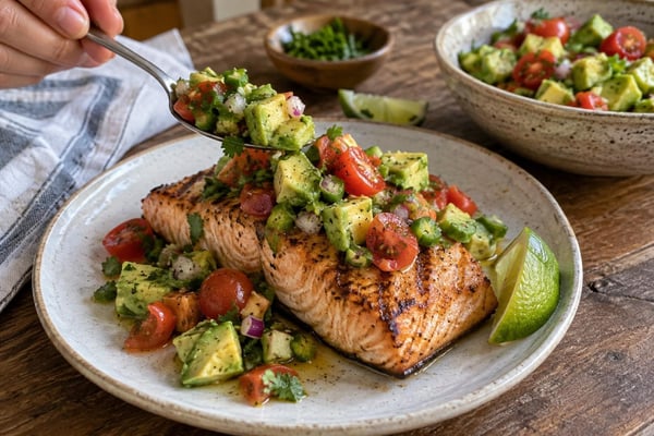 Grilled Salmon Avocado Salsa Grilled Salmon Avocado Salsa recipe from Primal Flame Kitchen