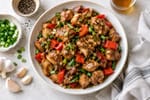 Indo-Chinese Garlic Pepper Chicken recipe from Pebble Plate Kids