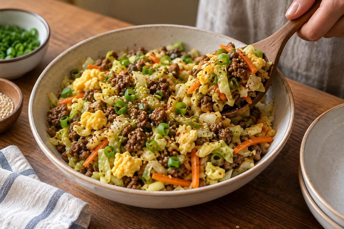 Power Egg Roll Bowl with Lean Beef recipe from Macro Plate Co.
