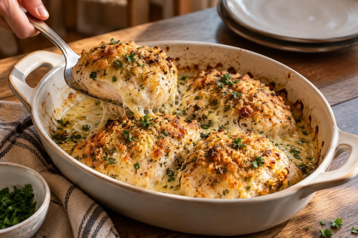 Garlic Herb Cheese Chicken Garlic Herb Cheese Chicken recipe from Pebble Plate Kids