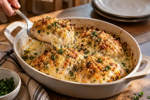 Garlic Herb Cheese Chicken Garlic Herb Cheese Chicken recipe from Pebble Plate Kids