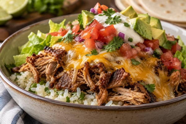 Cheesy Soft Carnitas Taco Bow Bar recipe from Little Fork Academy