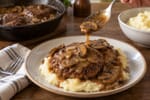 Golden Salisbury Steak recipe from Heritage Fork Suppers