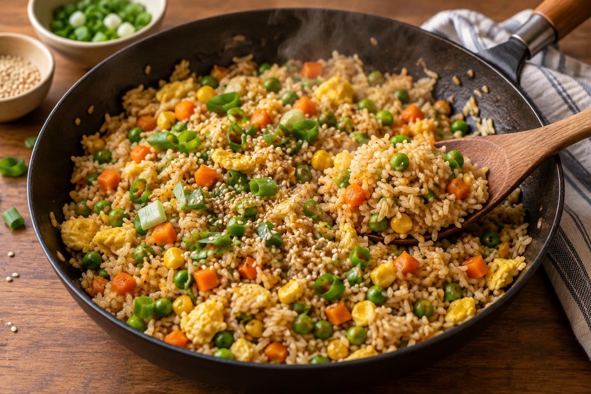 Weeknight 10-Minute Veggie Fried Rice Weeknight 10-Minute Veggie Fried Rice recipe from Quarter Hour Table