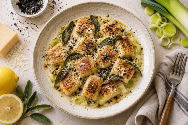 Market Leek Ash Ricotta Ravioli Style Gnocchi Market Leek Ash Ricotta Ravioli Style Gnocchi recipe from Copper Ladle Studio