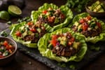 Bison Burger Lettuce Cups Tray recipe from Primal Flame Kitchen