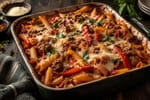 Italian Sausage and Pepper Pasta Bake recipe from Freezer Meals Hub